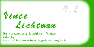 vince lichtman business card